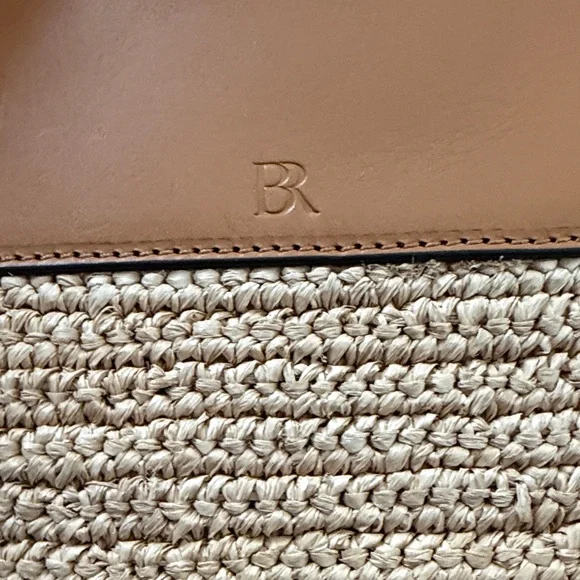 Banana Republic Tan Straw & Leather Crossbody Bucket Bag - Picture 2 of 3